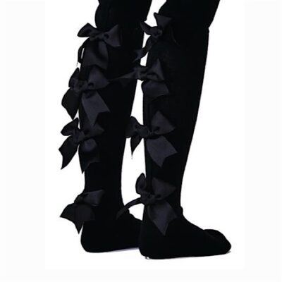 All Ruffled Up Bow Tights, Black