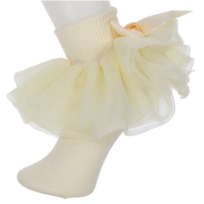 Willow, All Ruffled Up Socks, Ivory