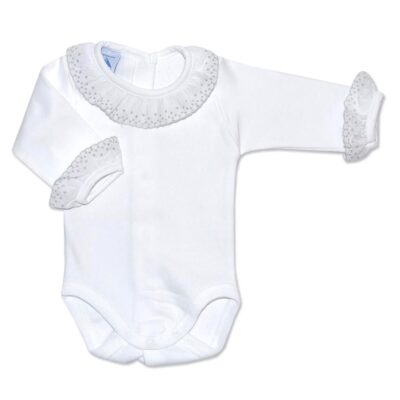 Babidu Long Sleeve Frill Collar Vest, Grey