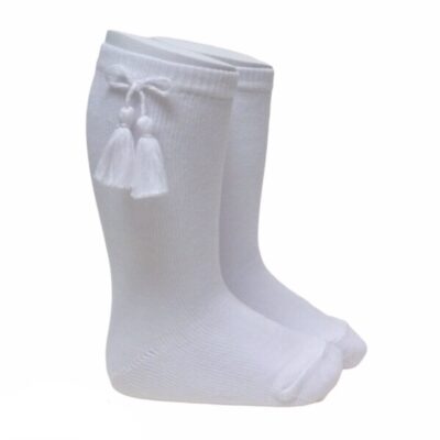 Meia Pata Tassel Socks, White