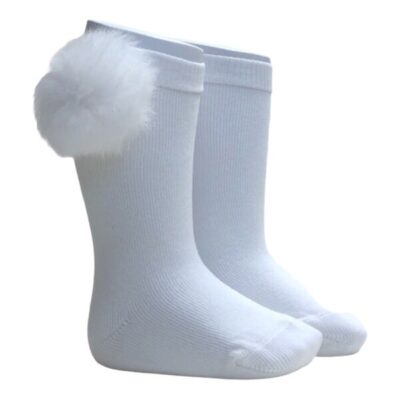 Meia Pata Fur Pom Pom Socks, White