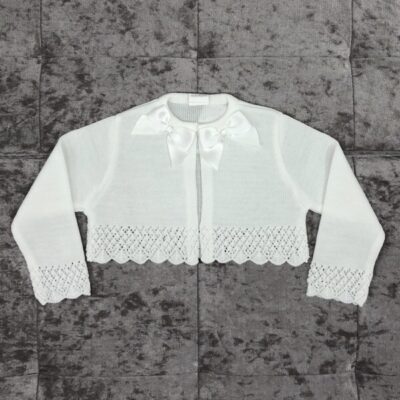Babylis Bow Cardigan, White