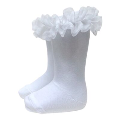 Meia Pata Tulle Tutu Socks, White