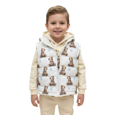 Arlo The Bear Cream Gilet