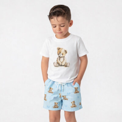 Arlo The Bear Blue Short Set