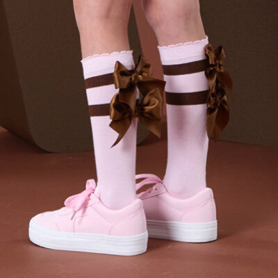 A-Dee Brown Bow Knee Socks