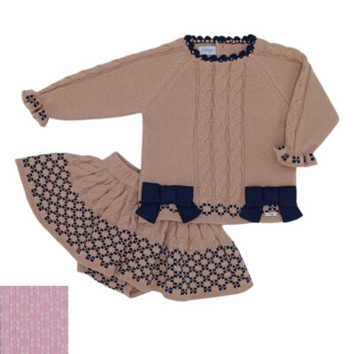 Rahigo Preorder Pink & Cream 2 Piece Baby Skirt Set
