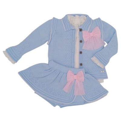 Rahigo Preorder Blue & Pink 3 Piece Skirt Set