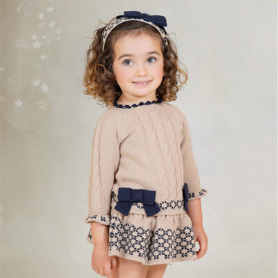 Rahigo Preorder Camel & Navy 2 Piece Baby Skirt Set