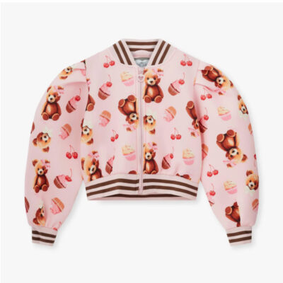 A-Dee Preorder Bear Print Bomber Jacket