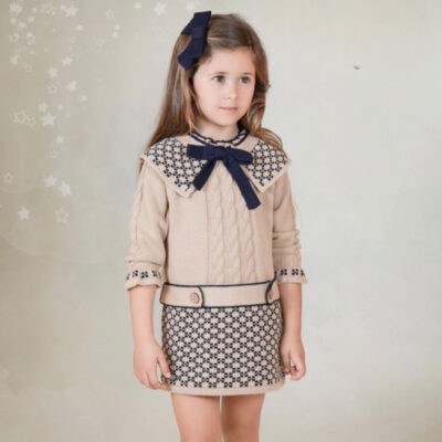Rahigo Preorder Camel & Navy Girls Dress