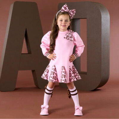 A-Dee Preorder Initial Print Bow Dress
