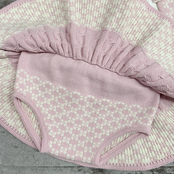 Rahigo Pink & Cream 2 Piece Baby Pinafore Set - Image 3