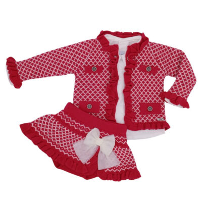 Rahigo Preorder 3 Piece Baby Skirt Set, Red Tulle