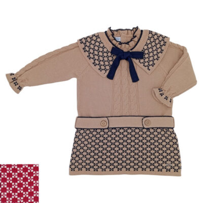 Rahigo Preorder Red & Cream Girls Dress