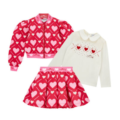 A-Dee Preorder Heart Print 3 Piece Skirt Set