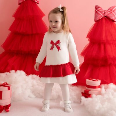 Little-A Preorder Red Bow Sweater Dress