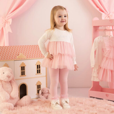 Little-A Pink Tulle Legging Set
