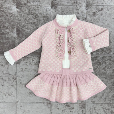 Rahigo Pink & Cream 3 Piece Baby Skirt Set