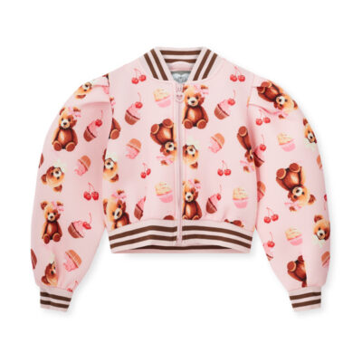 A-Dee Preorder Bear Print Bomber Jacket