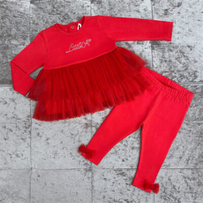Little-A Red Tulle Legging Set