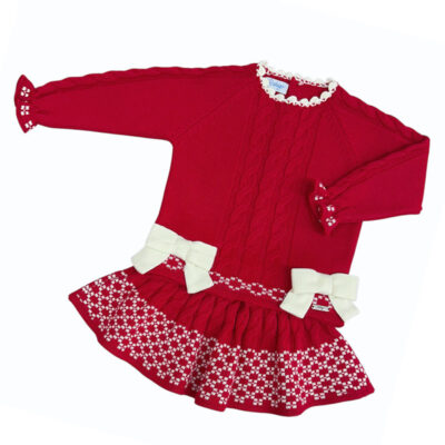 Rahigo Red & Cream 2 Piece Baby Skirt Set