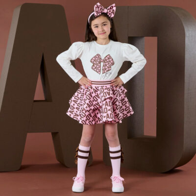 A-Dee Initial Print Skirt Set