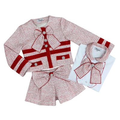 Naxos Red Tweed 3 Piece Short Set