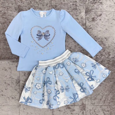 Blue Jewel Skirt Set