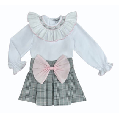 Naxos Grey Check Skirt Set