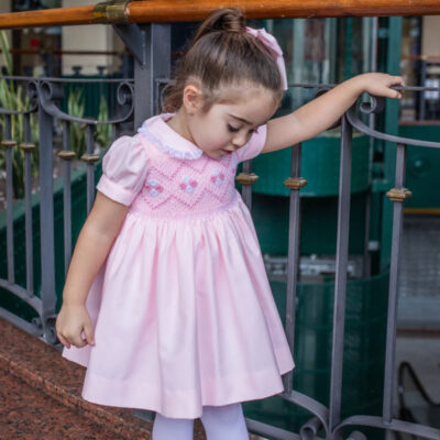 Naxos Pink Smocked Dress