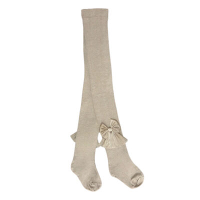 Meia Pata Tulle Bow Tights, Beige