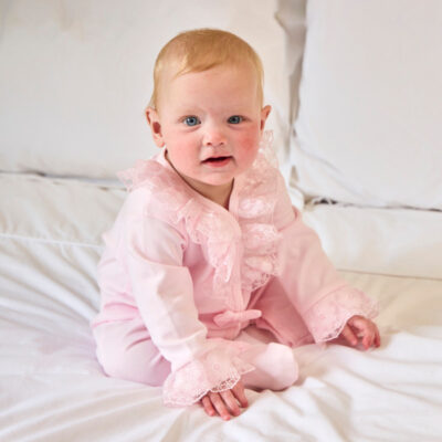 Caramelo Pink Lace Babygrow