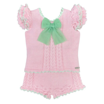 Rahigo Pink & Mint Tulle Short Set