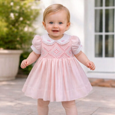 Naxos Pink Smocked Dress