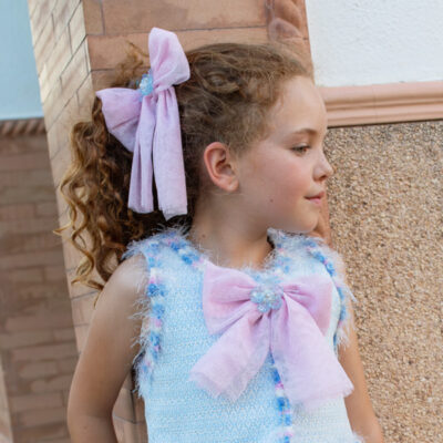 Naxos Preorder Blue & Pink Tulle Hair Bow