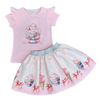 Cupcake Skirt Set, Pink