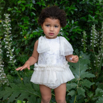 Naxos Preorder White & Gold Tulle Dress Set