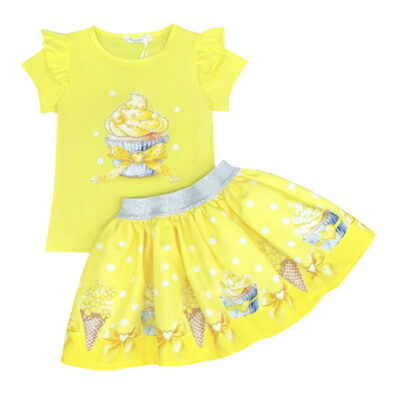 Cupcake Skirt Set, Lemon