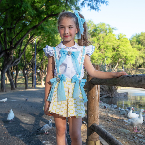 Naxos Preorder Lemon & Blue Pinafore Set - Image 3