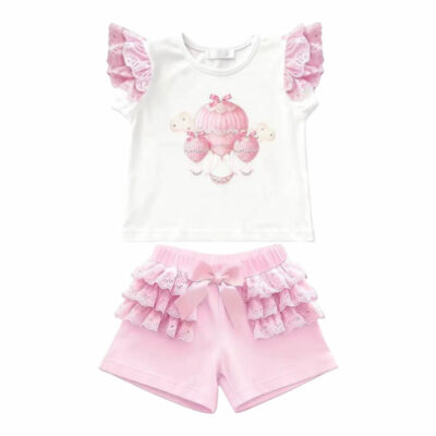 Air Balloon Short Set, Pink
