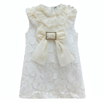 Naxos White & Gold Tulle A-Line Dress