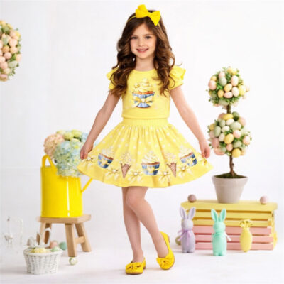 Cupcake Skirt Set, Lemon