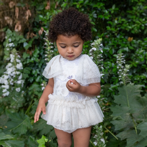 Naxos Preorder White & Gold Tulle Dress Set - Image 2