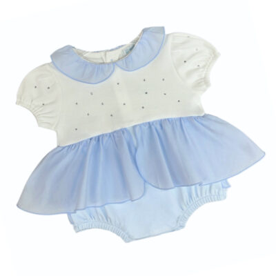 Mintini Blue Diamanté Romper