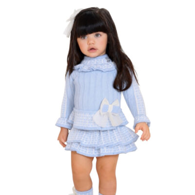 Rahigo Preorder 2 Piece Baby Skirt Set, Blue Check
