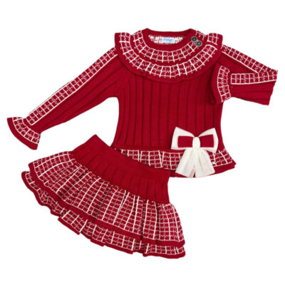 Rahigo 2 Piece Baby Skirt Set, Red Check