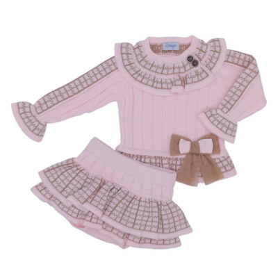 Rahigo Preorder 2 Piece Baby Skirt Set, Pink Check