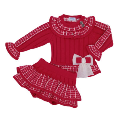 Rahigo Preorder 2 Piece Baby Skirt Set, Red Check