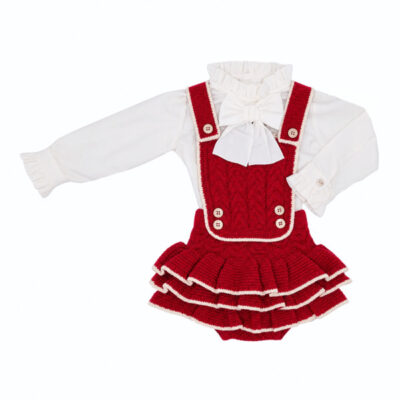 Rahigo Preorder Red 2 Piece Baby Pinafore Set